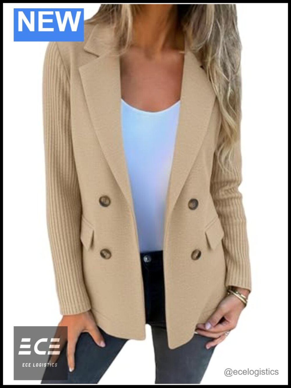 Mina Self Sweater Blazer Women Ribbed Knit Plus Size Zara